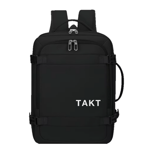 TAKT 20 under-seat cabin backpack in black, front view