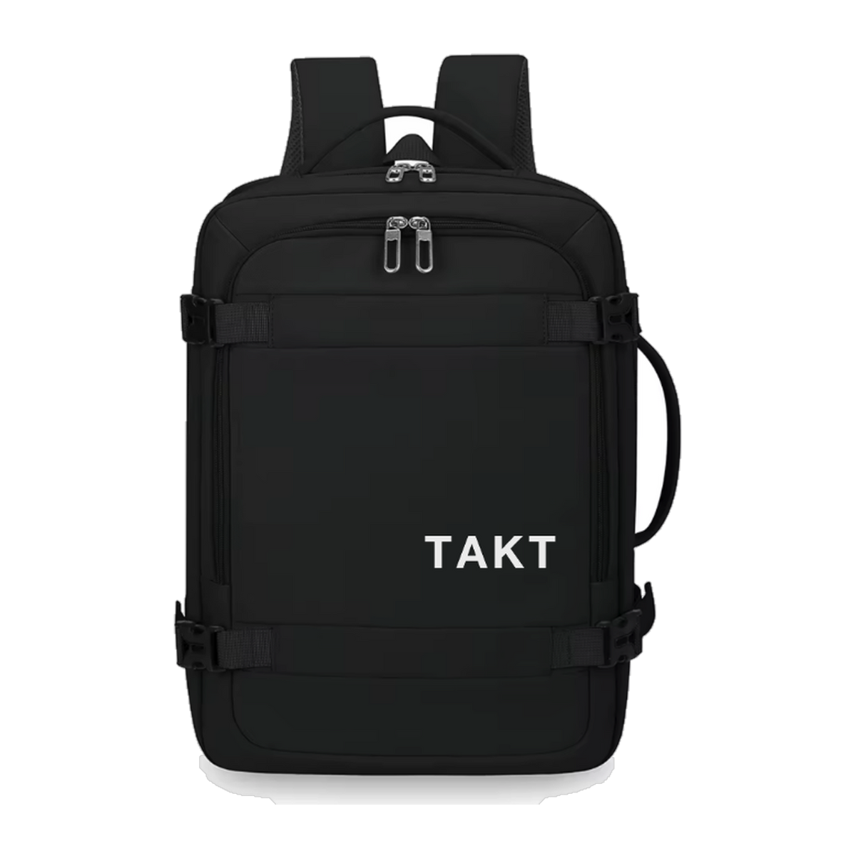 TAKT 20 under-seat cabin backpack in black, front view