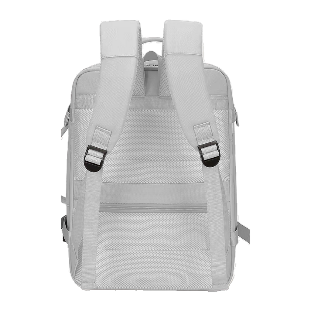 TAKT 20 under-seat cabin backpack in Grey, from behind, padded back panel and shoulder straps