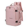 TAKT 20 under-seat cabin backpack in Rose, three-quarter front view