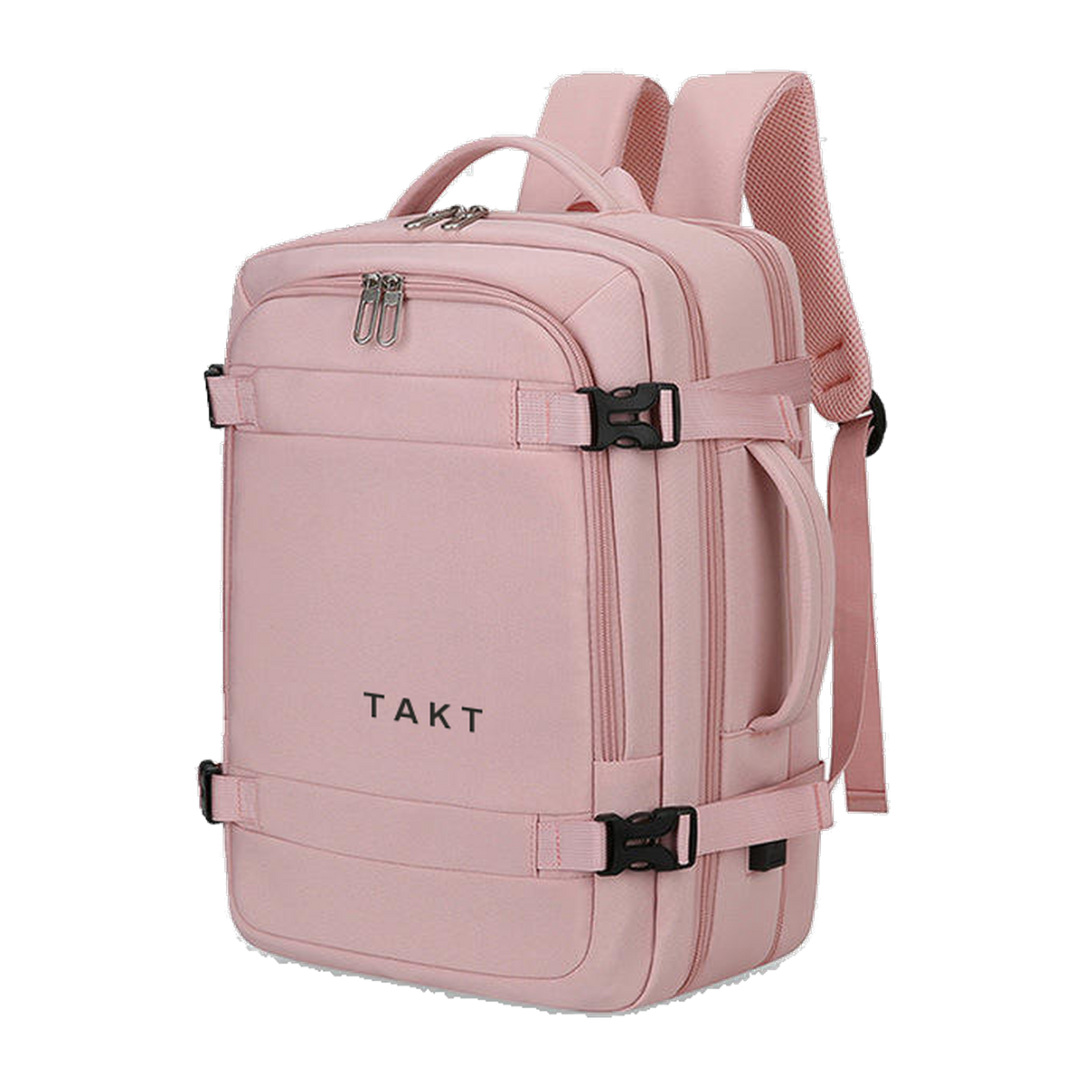 TAKT 20 under-seat cabin backpack in Rose, three-quarter front view